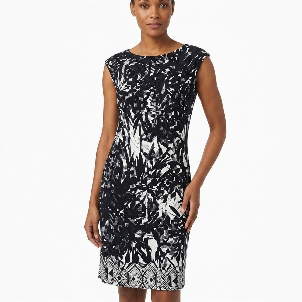 1.2.3 Paris Black Shift Knee Length Dress Women See Measurements